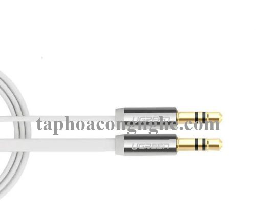 Ugreen 10750 0.5M màu Trắng Cáp âm thanh 2 đầu 3.5mm dương dây tròn TPE cao cấp AV119 30010750